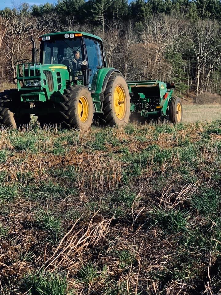 No till planting at Clover Hill Farm, Gilbertville, Hardwick, MA